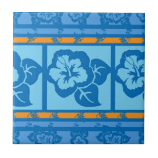 Blue Orange Florah Tile Designs