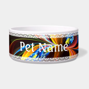 Blue Orange Floral Modern Abstract Art Pattern #03