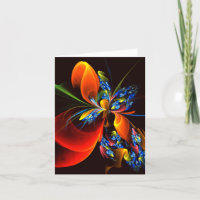 Blue Orange Floral Modern Abstract Art Pattern #03