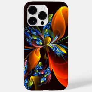Blue Orange Floral Modern Abstract Art Pattern #03 Case-Mate iPhone 14 Pro Max Case