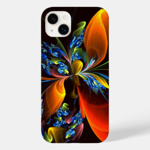 Blue Orange Floral Modern Abstract Art Pattern #03 Case-Mate iPhone 14 Plus Case