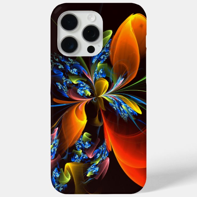 Blue Orange Floral Modern Abstract Art Pattern #03 Case-Mate iPhone Case (Back)