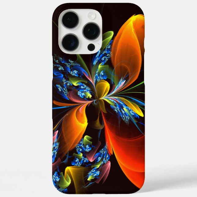 Blue Orange Floral Modern Abstract Art Pattern #03 Case-Mate iPhone Case (Back)