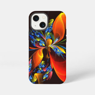 Blue Orange Floral Modern Abstract Art Pattern #03 iPhone 13 Mini Case