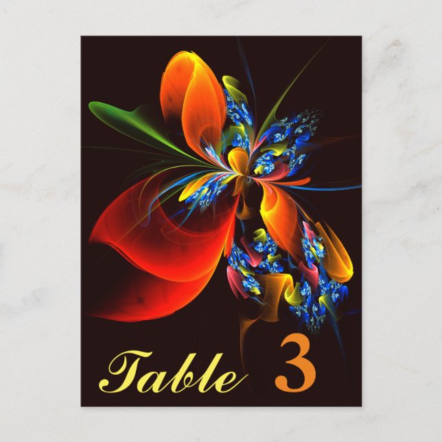 Blue Orange Floral Modern Abstract Art Pattern #03 Postcard (Front)