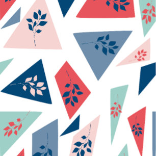Blue & Orange Floral Scrapbook Paper: