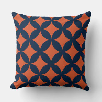 Blue Orange Geometry Pattern  Cushion