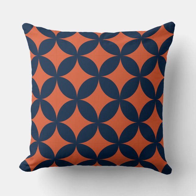 Blue Orange Geometry Pattern  Cushion (Front)