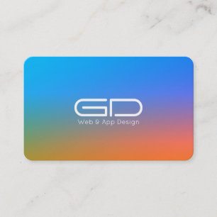 Blue orange gradient modern style business card