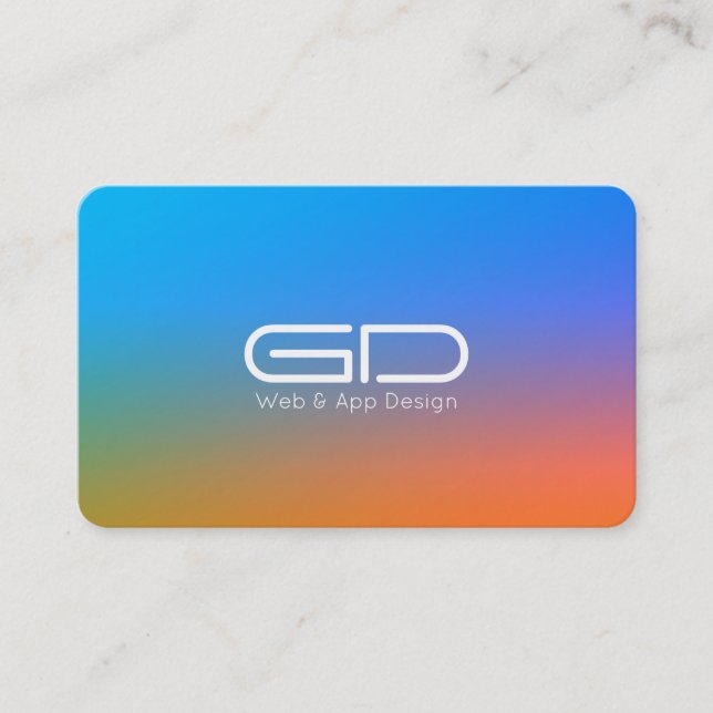 Blue orange gradient modern style business card (Front)