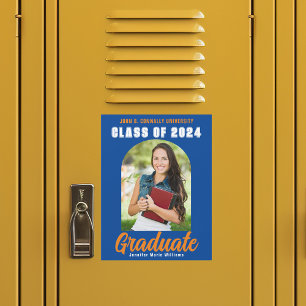 Blue Orange Graduate Photo 2026 Graduation Magnet
