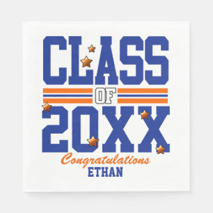 Blue Orange Graduating Class Year Napkin