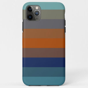 Blue, orange, green, and gray stripes iPhone 11 pro max case