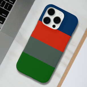Blue Orange Green Stripes Colour Block Pattern  iPhone 16 Pro Case
