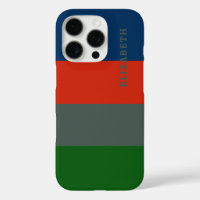 Blue Orange Green Stripes Pattern Personalised