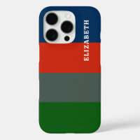 Blue Orange Green Stripes Pattern Personalised
