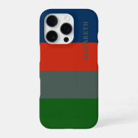 Blue Orange Green Stripes Pattern Personalised