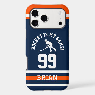 Blue Orange Hockey Number Design