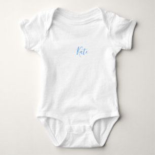 Blue orange pastel flower add name boho retro gift baby bodysuit