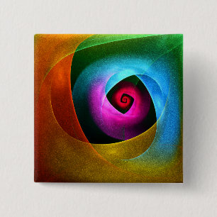 Blue Orange Pink Modern Abstract Art Pattern #24 15 Cm Square Badge