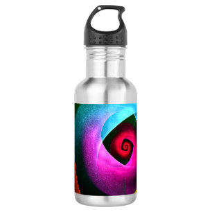 Blue Orange Pink Modern Abstract Art Pattern #24 532 Ml Water Bottle