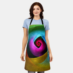 Blue Orange Pink Modern Abstract Art Pattern #24 Apron