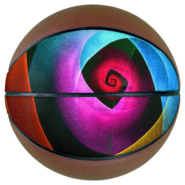 Blue Orange Pink Modern Abstract Art Pattern #24 Basketball (Front)