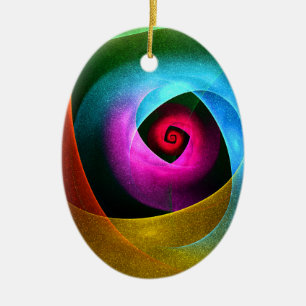 Blue Orange Pink Modern Abstract Art Pattern #24 Ceramic Ornament