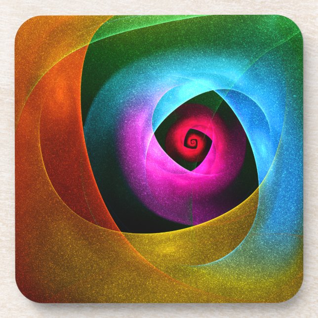 Blue Orange Pink Modern Abstract Art Pattern #24 Coaster (Front)