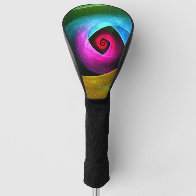 Blue Orange Pink Modern Abstract Art Pattern #24 Golf Head Cover (Front)