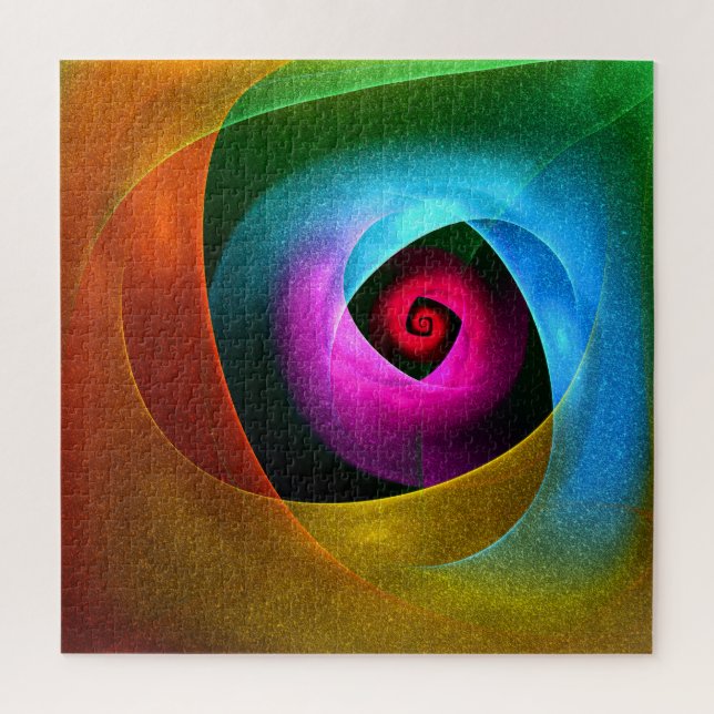 Blue Orange Pink Modern Abstract Art Pattern #24 Jigsaw Puzzle (Vertical)