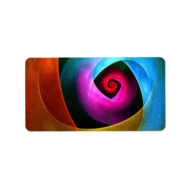 Blue Orange Pink Modern Abstract Art Pattern #24 Label (Front)