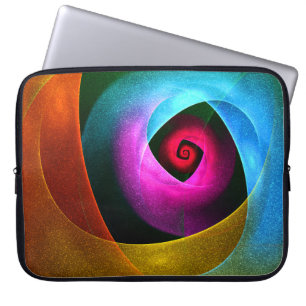 Blue Orange Pink Modern Abstract Art Pattern #24 Laptop Sleeve
