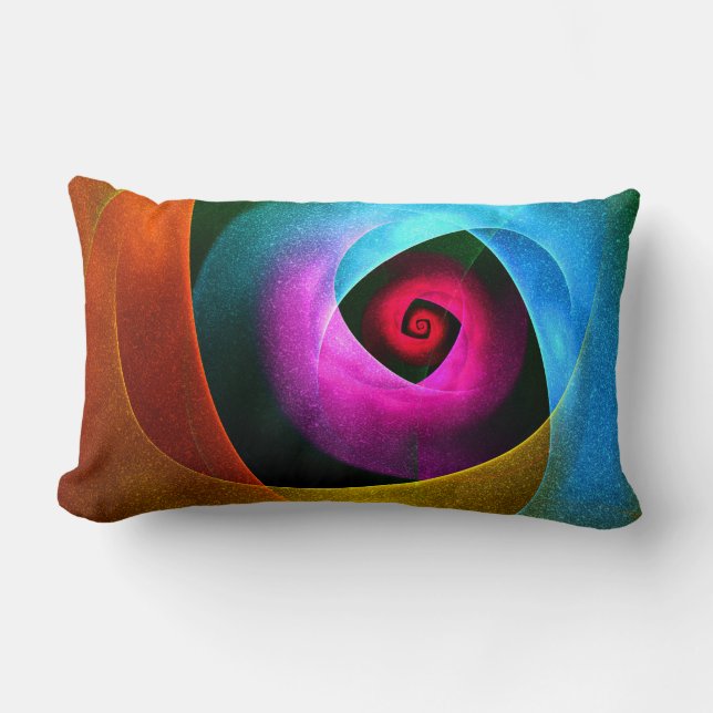 Blue Orange Pink Modern Abstract Art Pattern #24 Lumbar Cushion (Front)