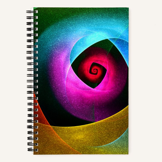 Blue Orange Pink Modern Abstract Art Pattern #24 Notebook (Front)