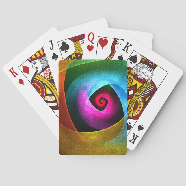 Blue Orange Pink Modern Abstract Art Pattern #24 Playing Cards (Back)