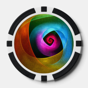 Blue Orange Pink Modern Abstract Art Pattern #24 Poker Chips