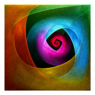 Blue Orange Pink Modern Abstract Art Pattern #24 Poster