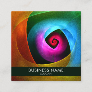 Blue Orange Pink Modern Abstract Art Pattern #24 Square Business Card