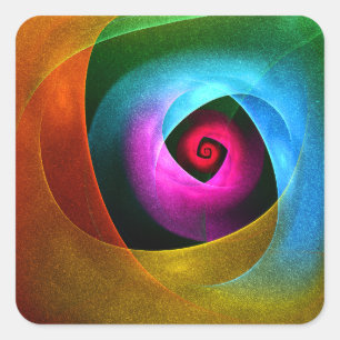 Blue Orange Pink Modern Abstract Art Pattern #24 Square Sticker