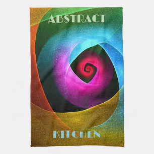 Blue Orange Pink Modern Abstract Art Pattern #24 Tea Towel