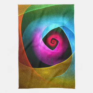 Blue Orange Pink Modern Abstract Art Pattern #24 Tea Towel