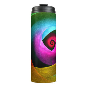 Blue Orange Pink Modern Abstract Art Pattern #24 Thermal Tumbler