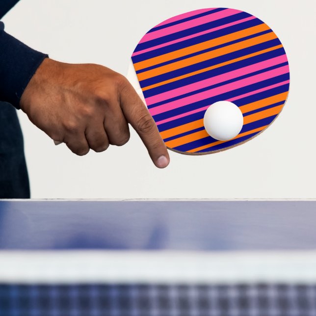 Blue Orange Pink Vertical Stripes Design   Ping Pong Paddle (Insitu)