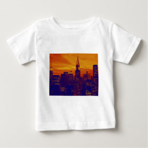 Blue Orange Pop Art New York City Baby T-Shirt