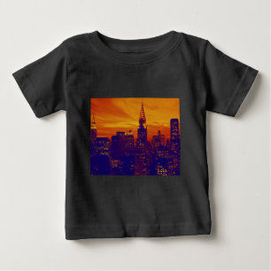 Blue Orange Pop Art New York City Baby T-Shirt