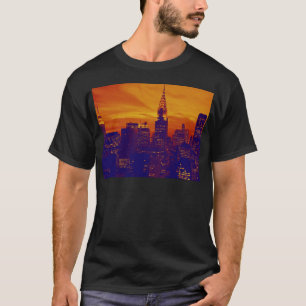 Blue Orange Pop Art New York City T-Shirt