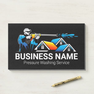 Blue Orange Pressure Washing House Logo Post-it Notes