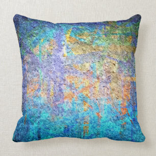 Blue Orange Purple Abstract Cushion