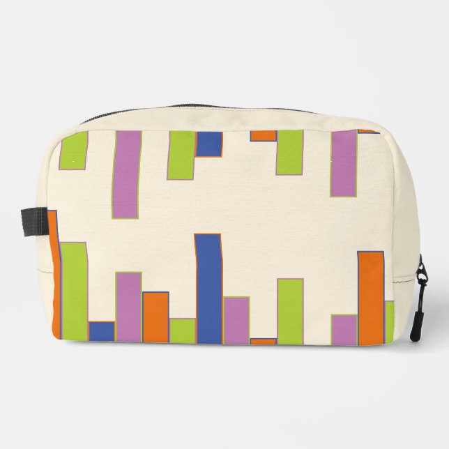 Blue, Orange, Purple, Green and Cream Rectangles Dopp Kit (Front)